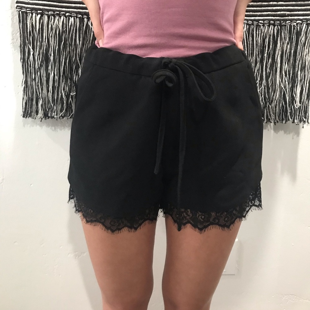 Black lace shorts